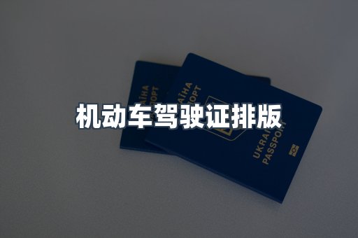 机动车驾驶证排版